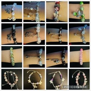 Elegant Multi-Color Charm Bracelet Bundle Lot